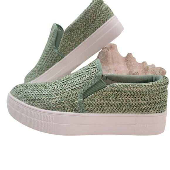BUY ONE GET ONE FREE Soda Hike Slip-on  Fashion Sneaker  Sage Raffia - - Picture 3 of 7